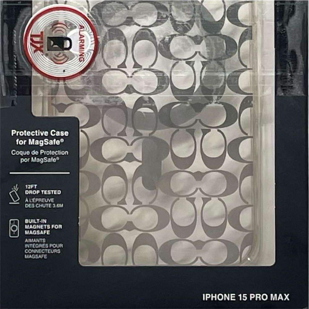 Coach Signature C  Protective Case for Magsafe For iPhone 15 Pro Max Clear NIB - Picture 5 of 7